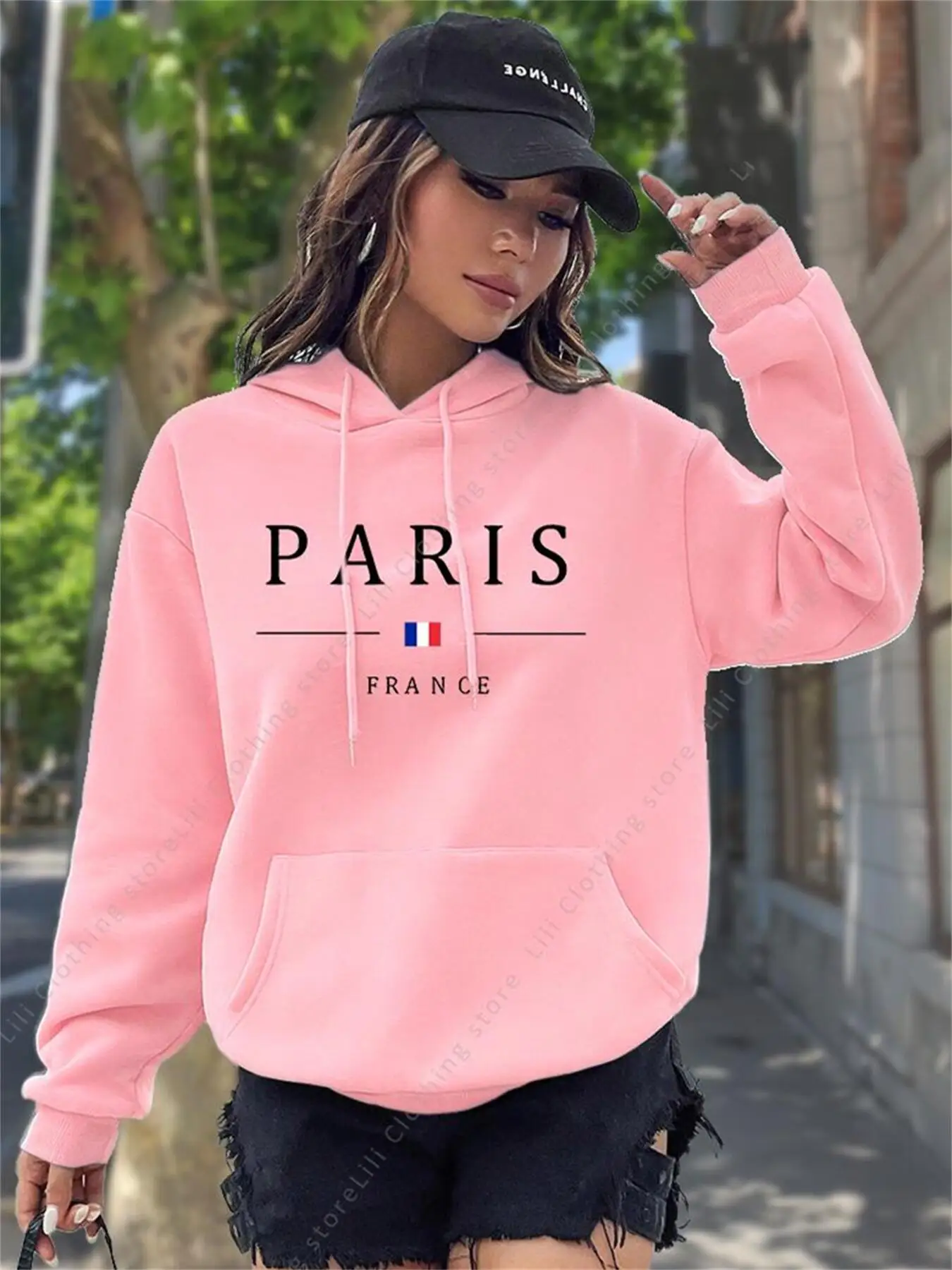 Winter Clothing Drawing - Sudadera con Capucha y Estampado Gráfico